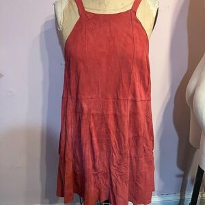 Free People red suede mini size L